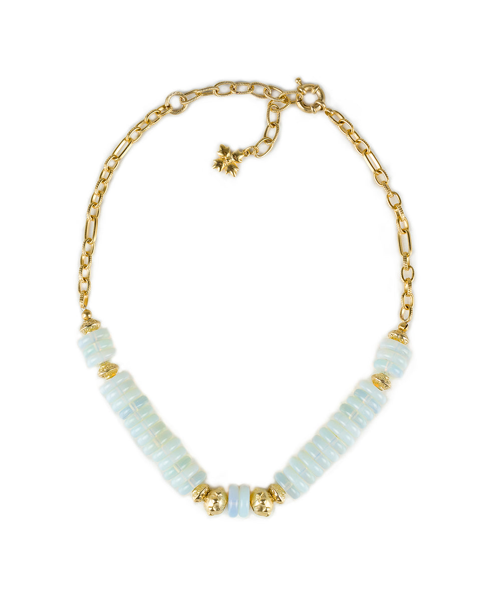 Bead Short Necklace  - Moondance - egyptian gold - by Patricia Nash - View 1 of 2