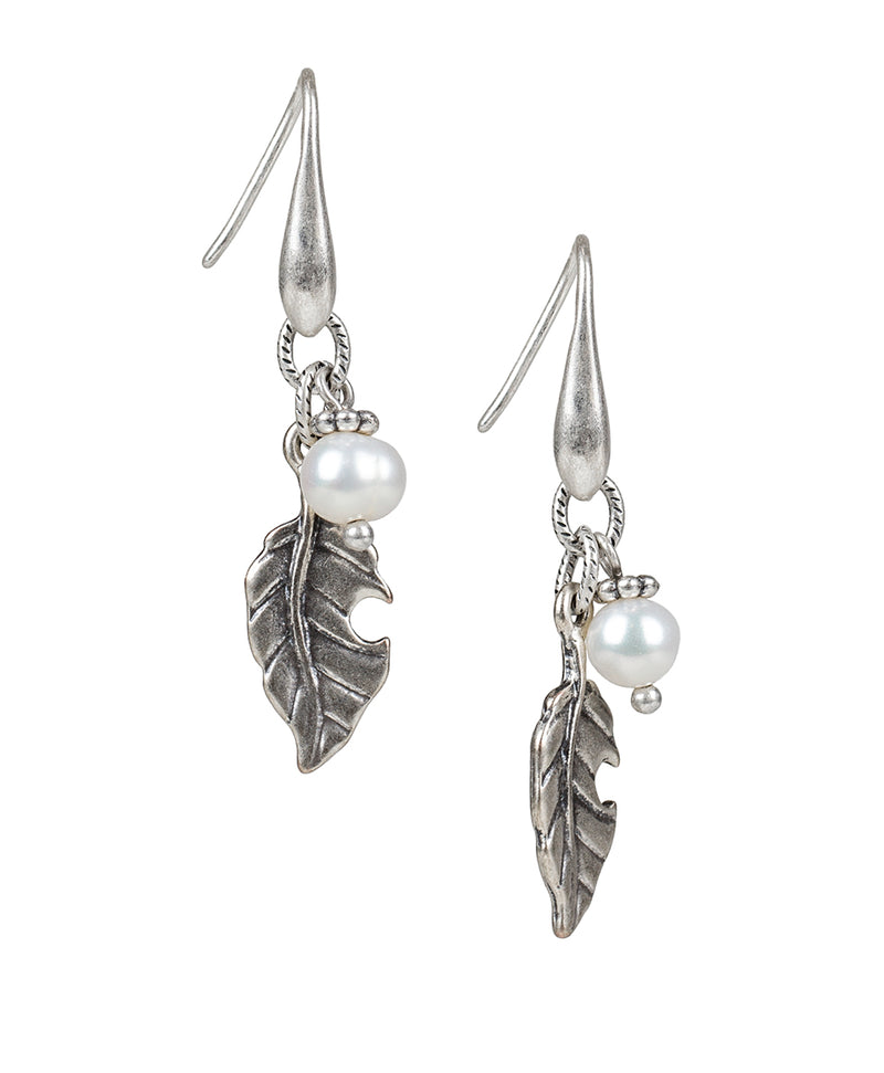 Pearl Dangle Earrings - Autumn Leaves