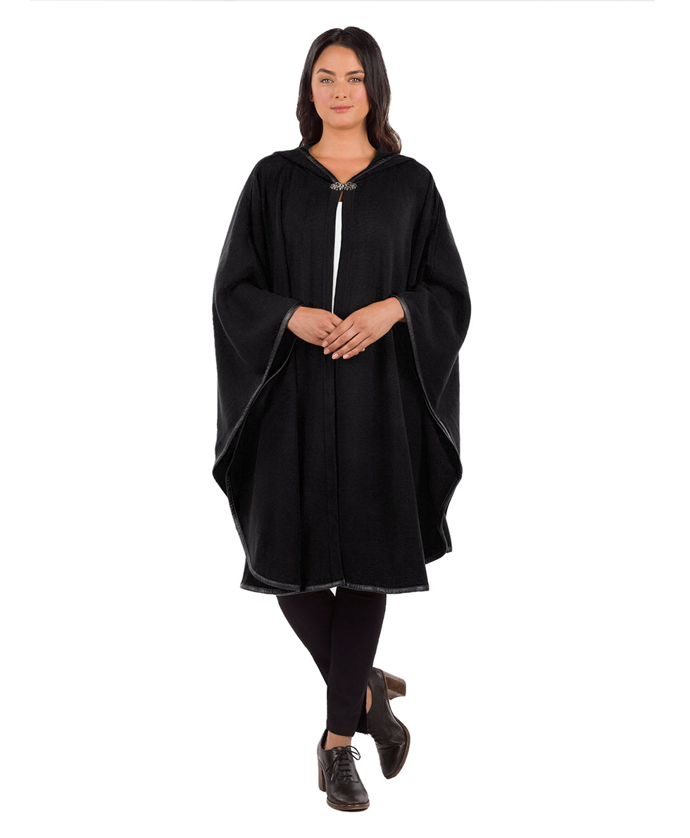 Hooded Cape with Clasp - Vintage - black - by Patricia Nash - View 1 of 14