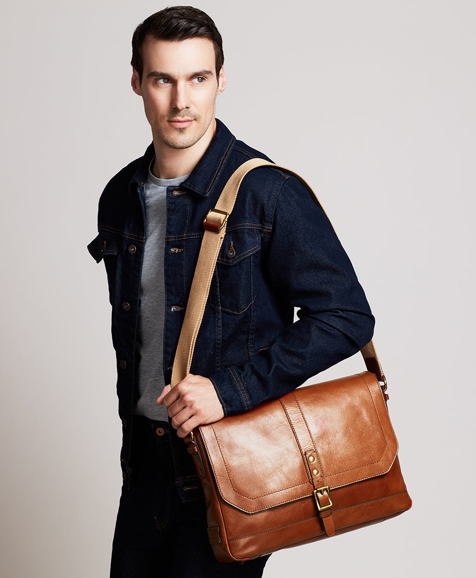 Male - Messenger II Bag - Heritage - tan - by Patricia Nash - View 5 of 6