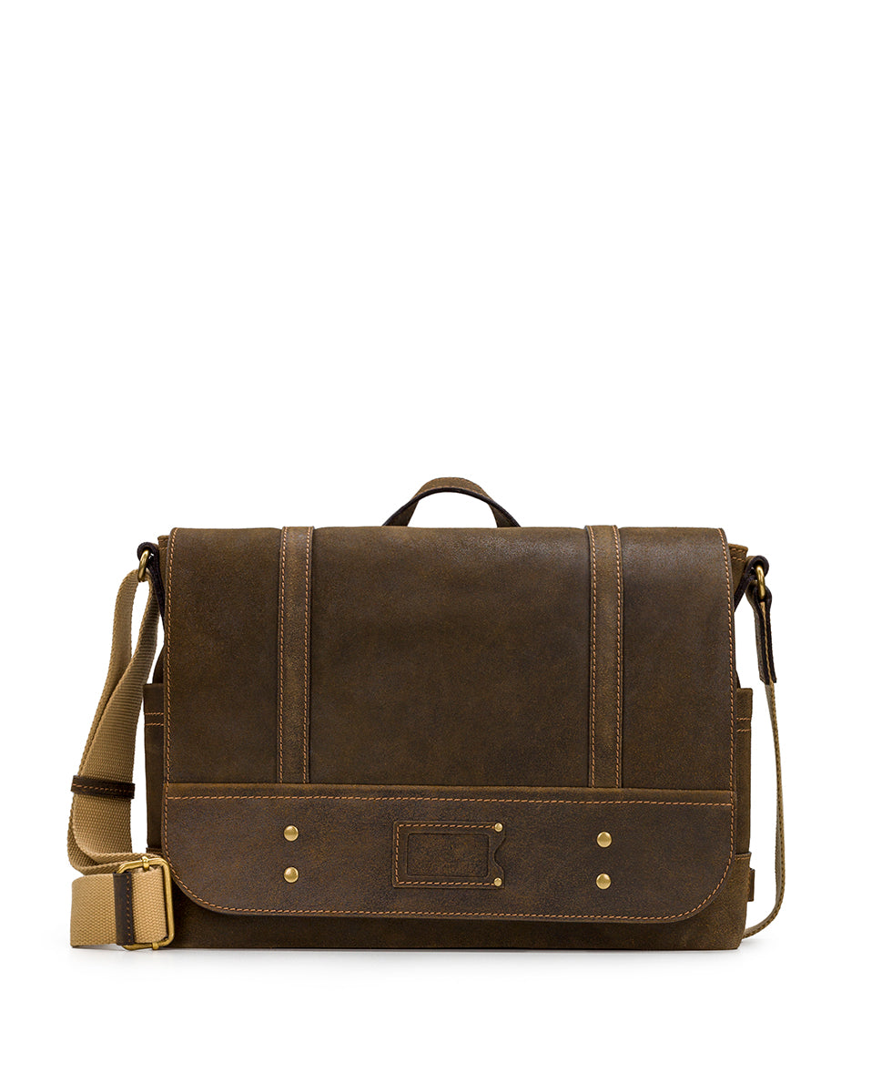 Messenger Bag - Moto Leather - brown - by Patricia Nash - View 1 of 4