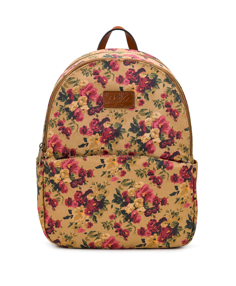 Turi Backpack - Patina Coated Linen Canvas Antique Rose