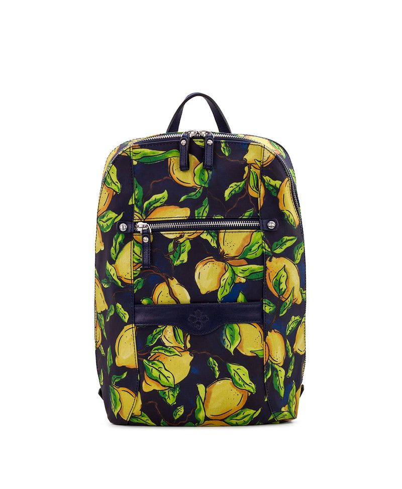 Pontori Backpack - Patina Coated Linen Canvas Positano Limon