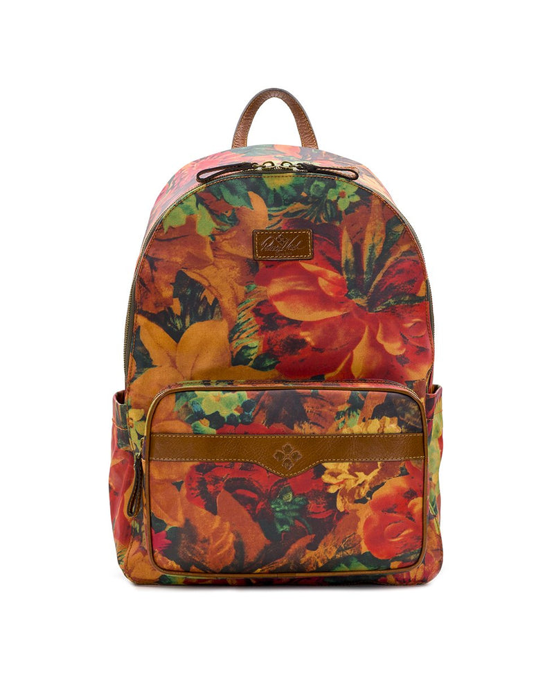 Genoa Backpack - Patina Coated Linen Canvas Multi