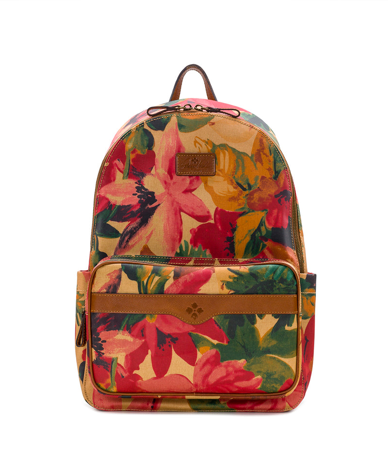 Genoa Backpack - Patina Coated Canvas Spring Multi