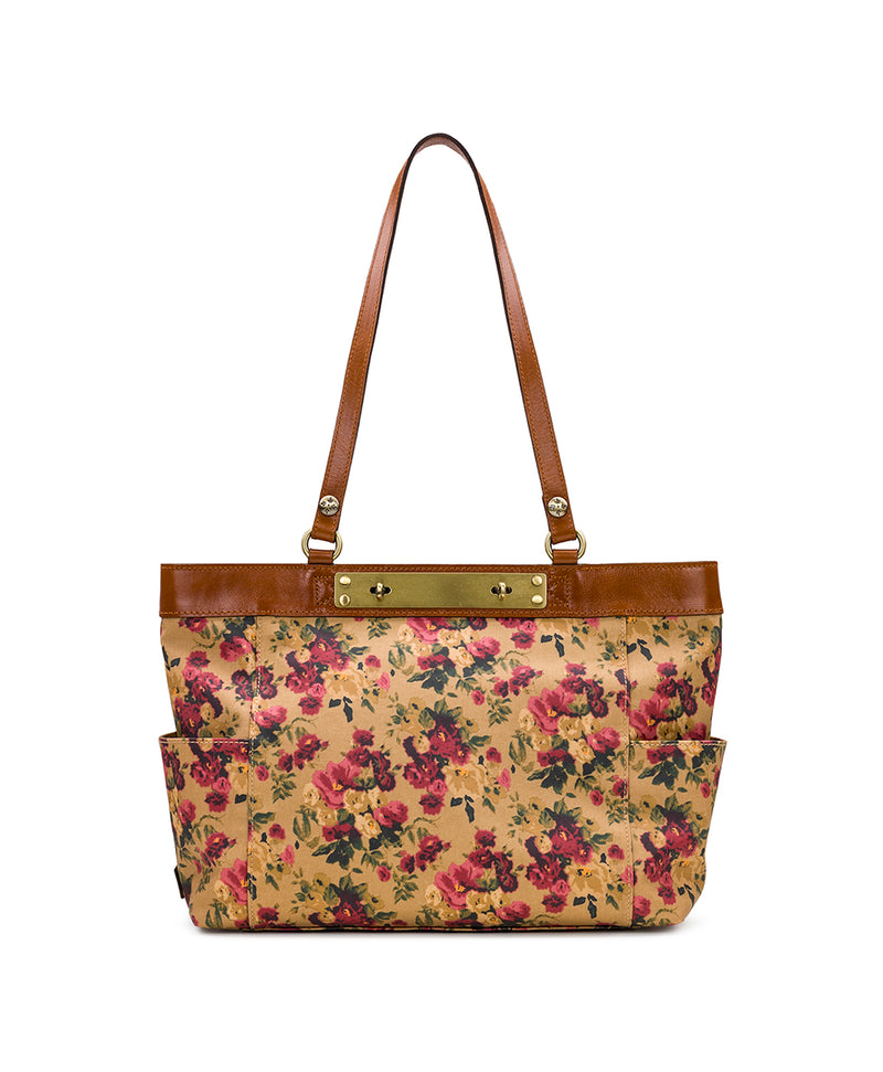 Ria Tote - Patina Coated Linen Canvas Antique Rose