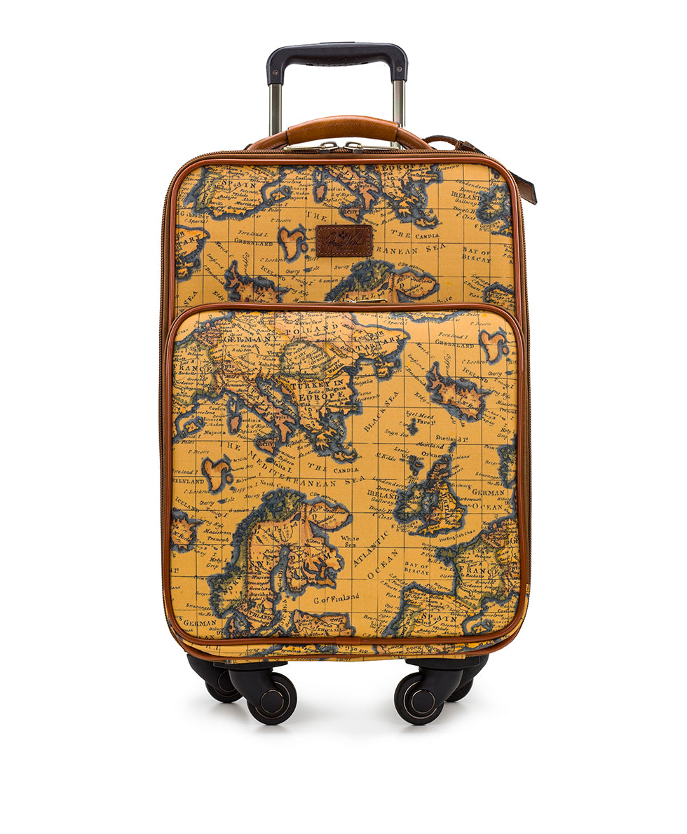Vettore Trolley - Patina Coated Linen Canvas European Map Print - european map - by Patricia Nash - View 1 of 6