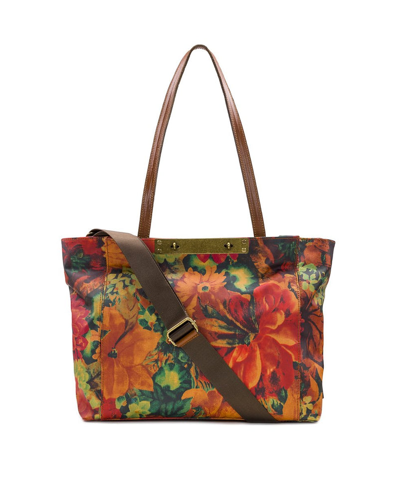 Silvi Tote - Patina Coated Linen Canvas Multi
