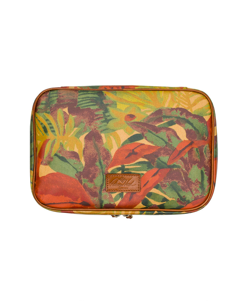 Ilaria Hanging Travel Case - Patina Coated Canvas Tropical Dreams