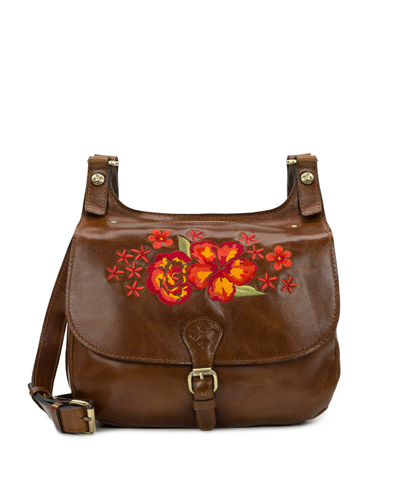 London Saddle Bag - Floral Oil Painting Embroidery