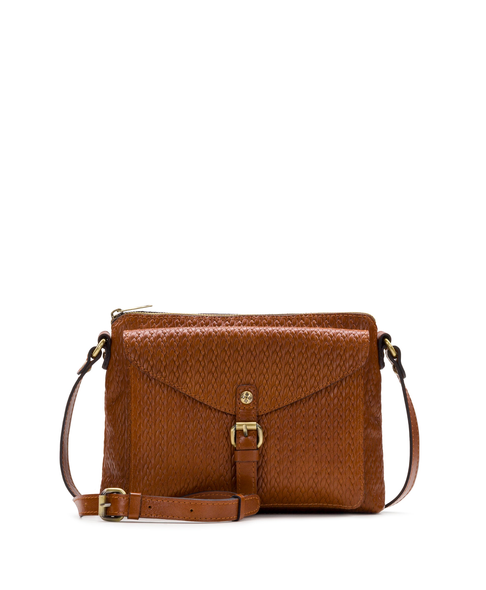 Twisted Faux Leather Crossbody Bag