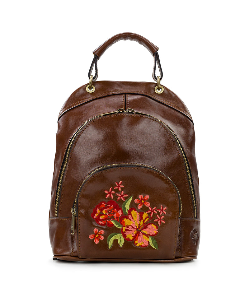 Alencon Backpack - Floral Oil Painting Embroidery
