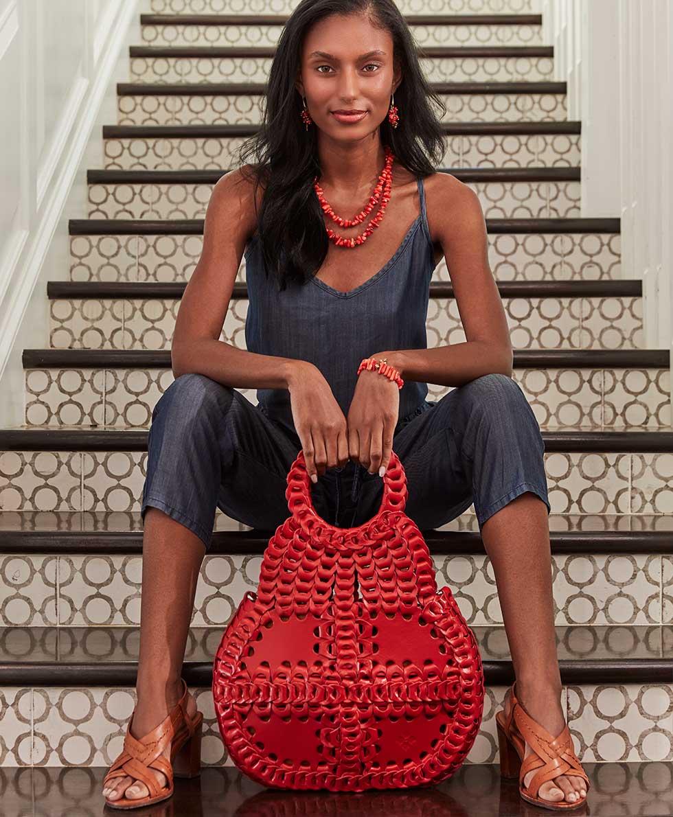 Female - Pisticci Flapover Crossbody Bag - Chainlink Leather - florence - by Patricia Nash - View 23 of 60