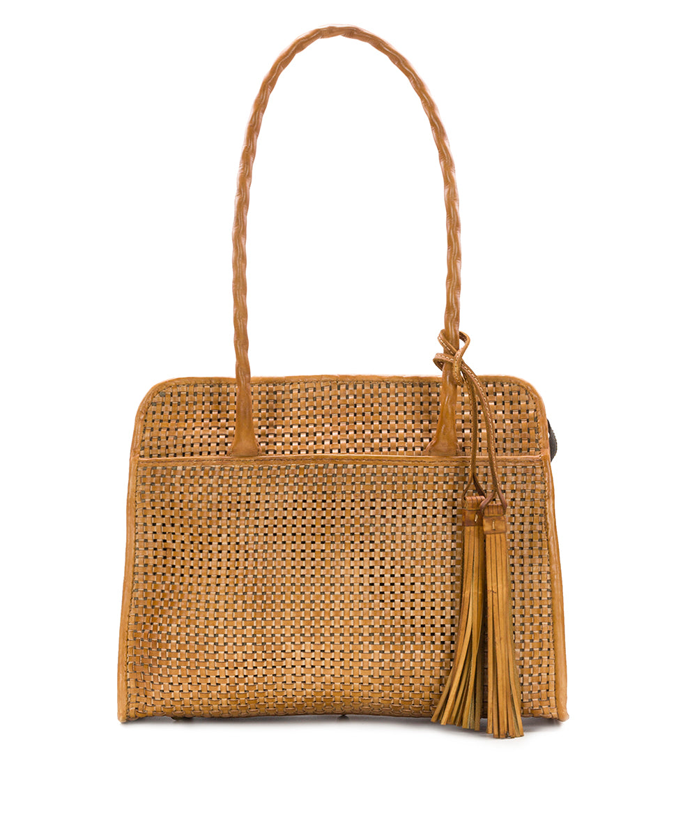 Paris Large Satchel Woven Leather Patricia Nash