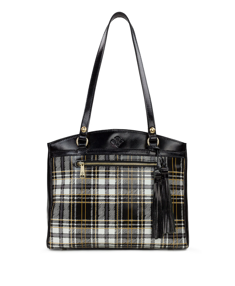BSLONG Men's Classic Plaid Handbag Purse, Retro Tote Checkered Briefcase  Purse for Work Cusal Shoulder Bags (Checkered)