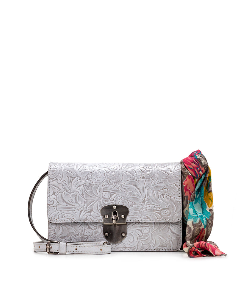 Laval Crossbody - White Waxed Tooled