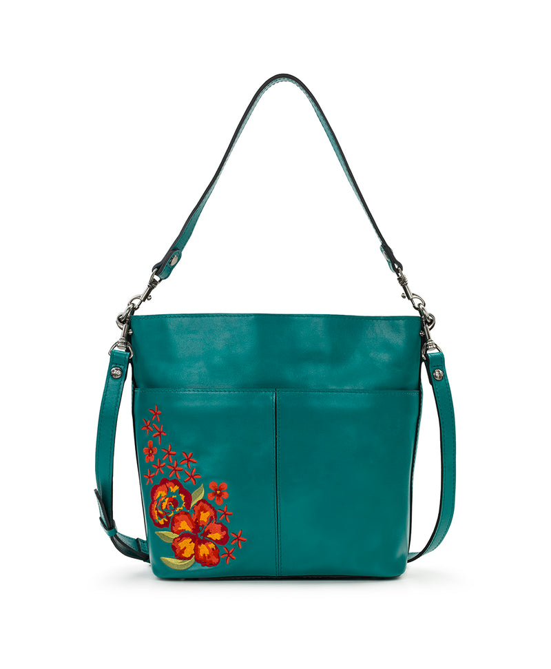 Harper Tote Crossbody - Floral Oil Painting Embroidery
