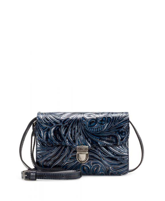 Bianco Crossbody Organizer - Metallic Tobacco Fields Navy